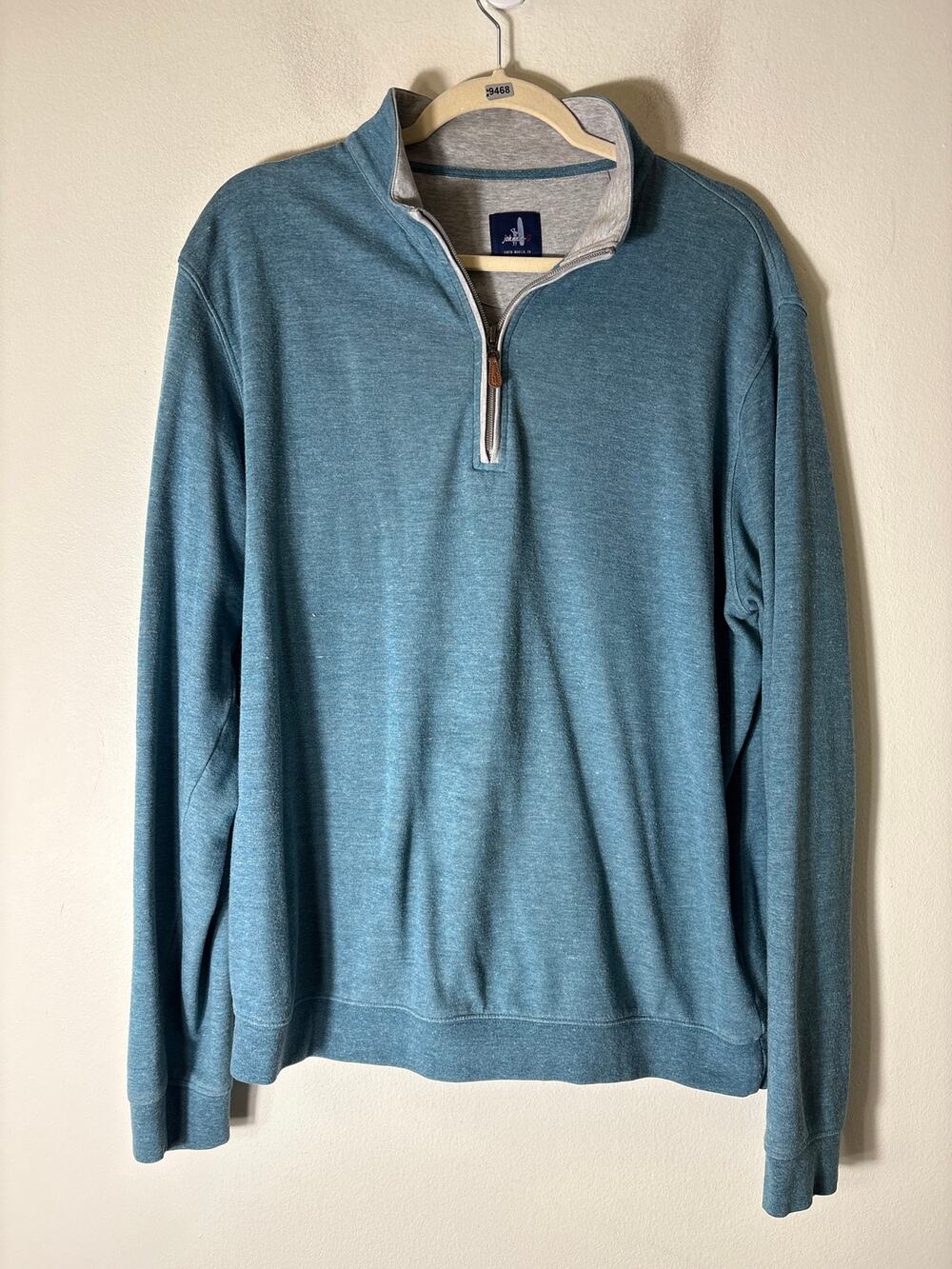 Johnnie-O Blue Long Sleeve Quarter Zip Pullover Sz L